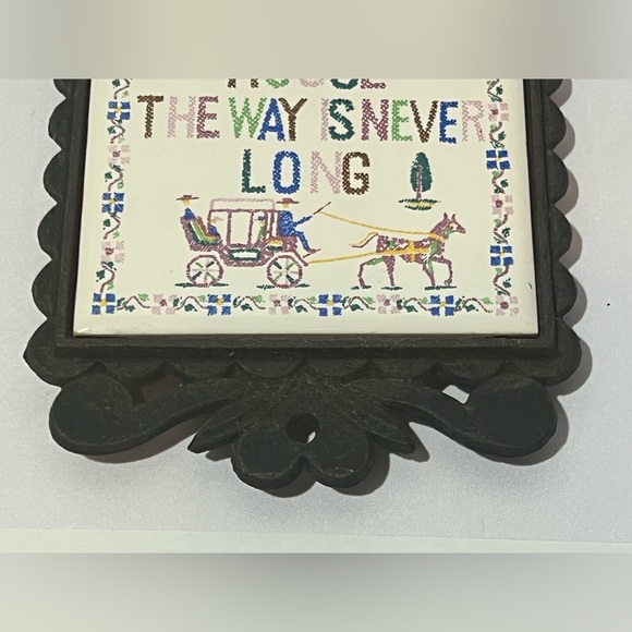Vintage Ceramic Tile Cast Iron Tricket Hot Plate Home Decor  To A Friend’s House - Picture 6 of 9